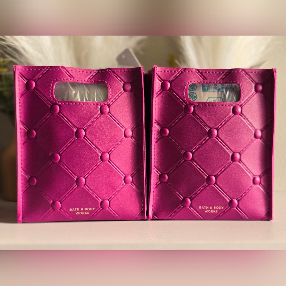 2 Purple Faux Leather mini bags by Bath and Body Works